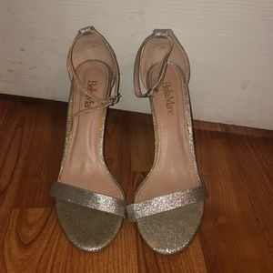 Bella Marie silver sparkled prom/wedding heels